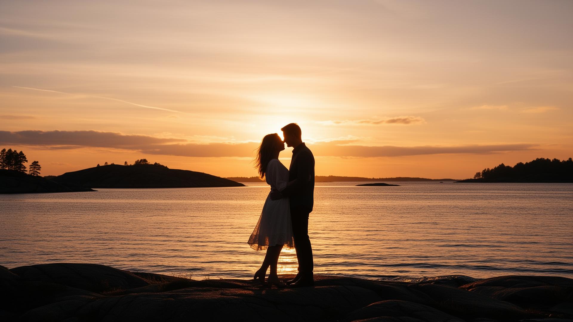 Romantyczny zachód słońca